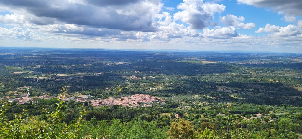 View over a traditional village and valley near Monsanto in Central Portugal