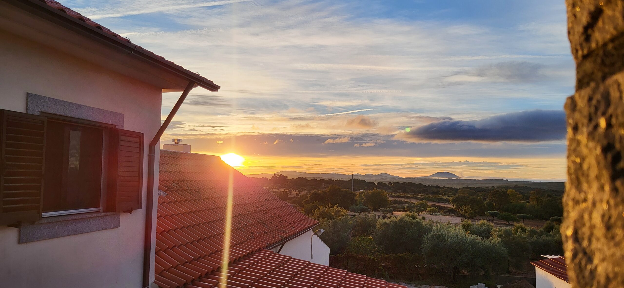 Sunset view from the terrace at Countryside Inn Central Portugal in Fundão, Portugal