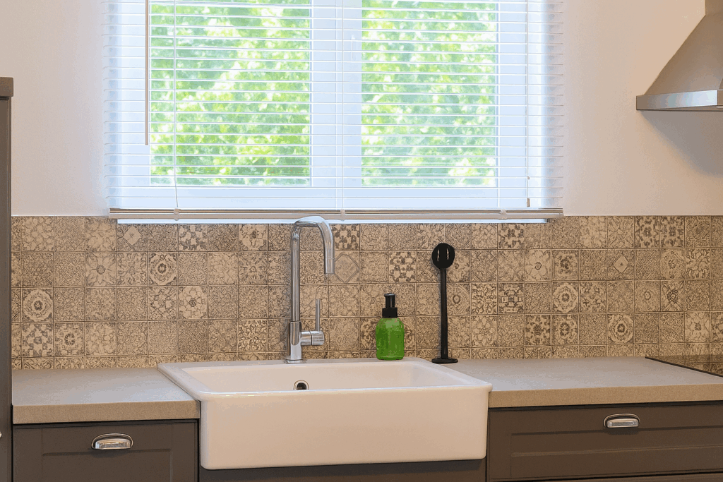 Fully equipped kitchen with modern appliances in countryside apartment