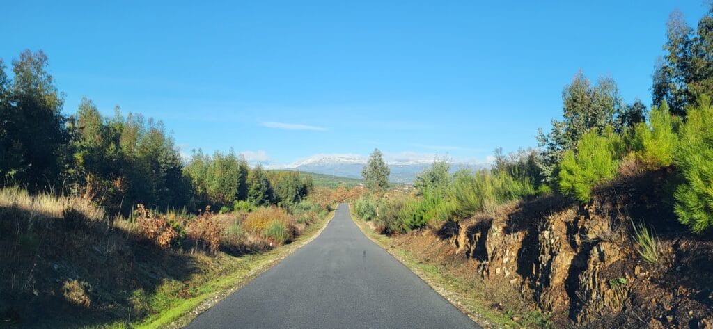 Remote mountain landscape with rolling hills near Fundão in Central Portugal